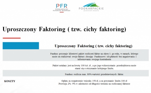 FAKTORING dla firm z Podkarpacia w ofercie Podkarpackiego Funduszu Rozwoju